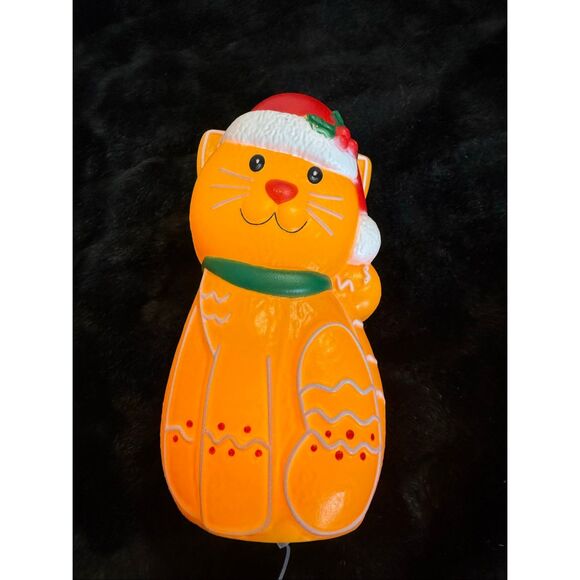 Table Top Molds No Brand | Holiday | Christmas Blow Mold 1 Table Top Gingerbread Cat ...